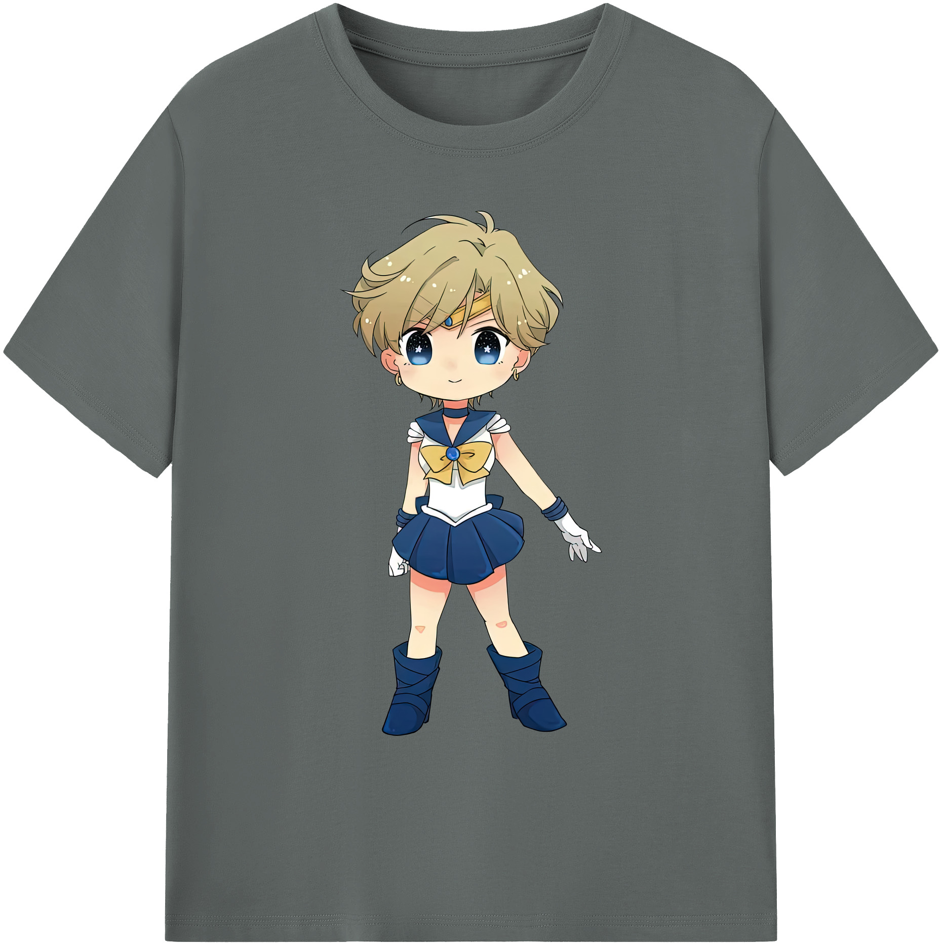 （画像用） 美少女戦士セーラームーン 天王はるか Sailor Moon Tenoh Haruka 綿100％ メンズ半袖Tシャツ｜肌触りやわらか＆通気性